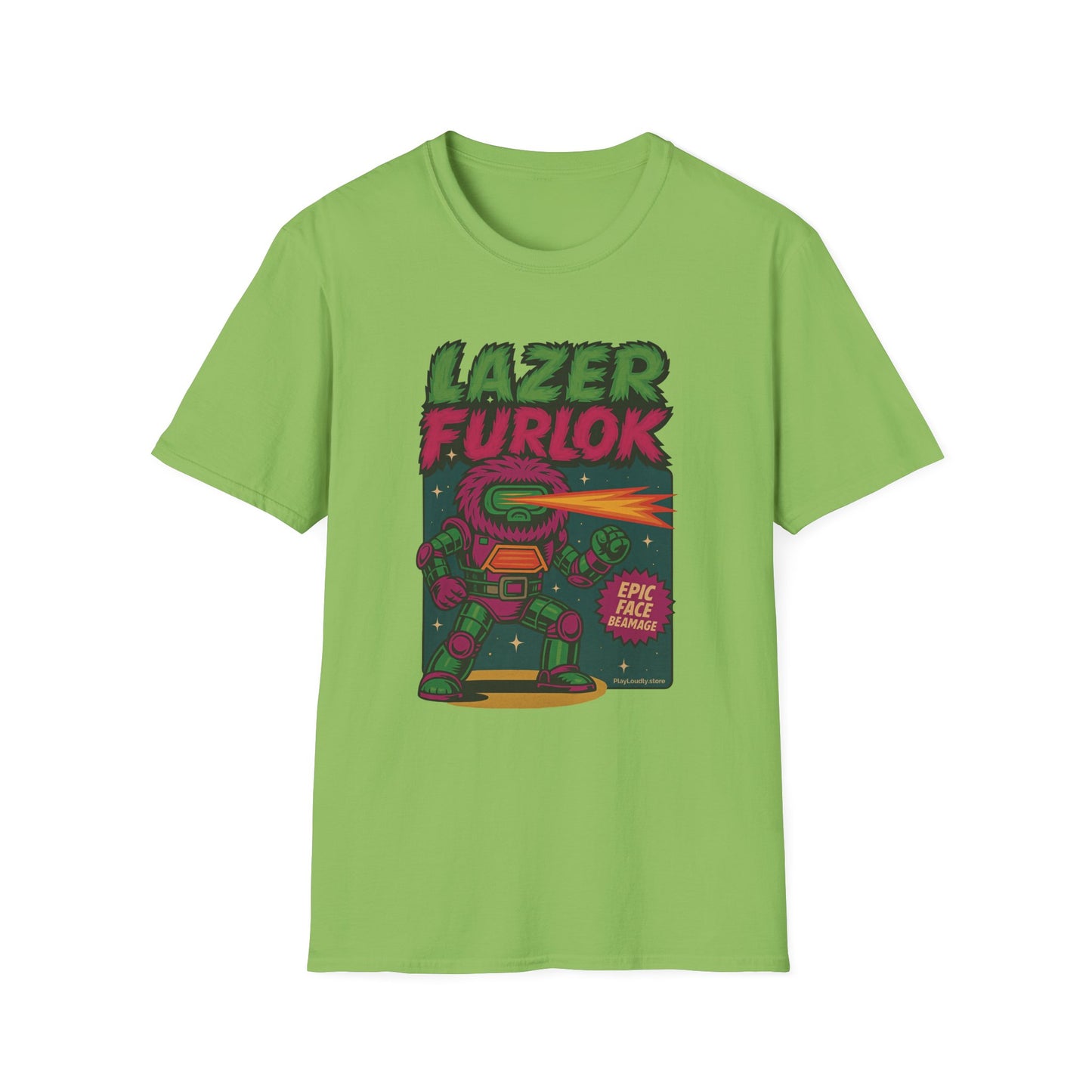 LAZER FURLOK - Epic Face Beamage Tee - Unisex Softstyle T-Shirt