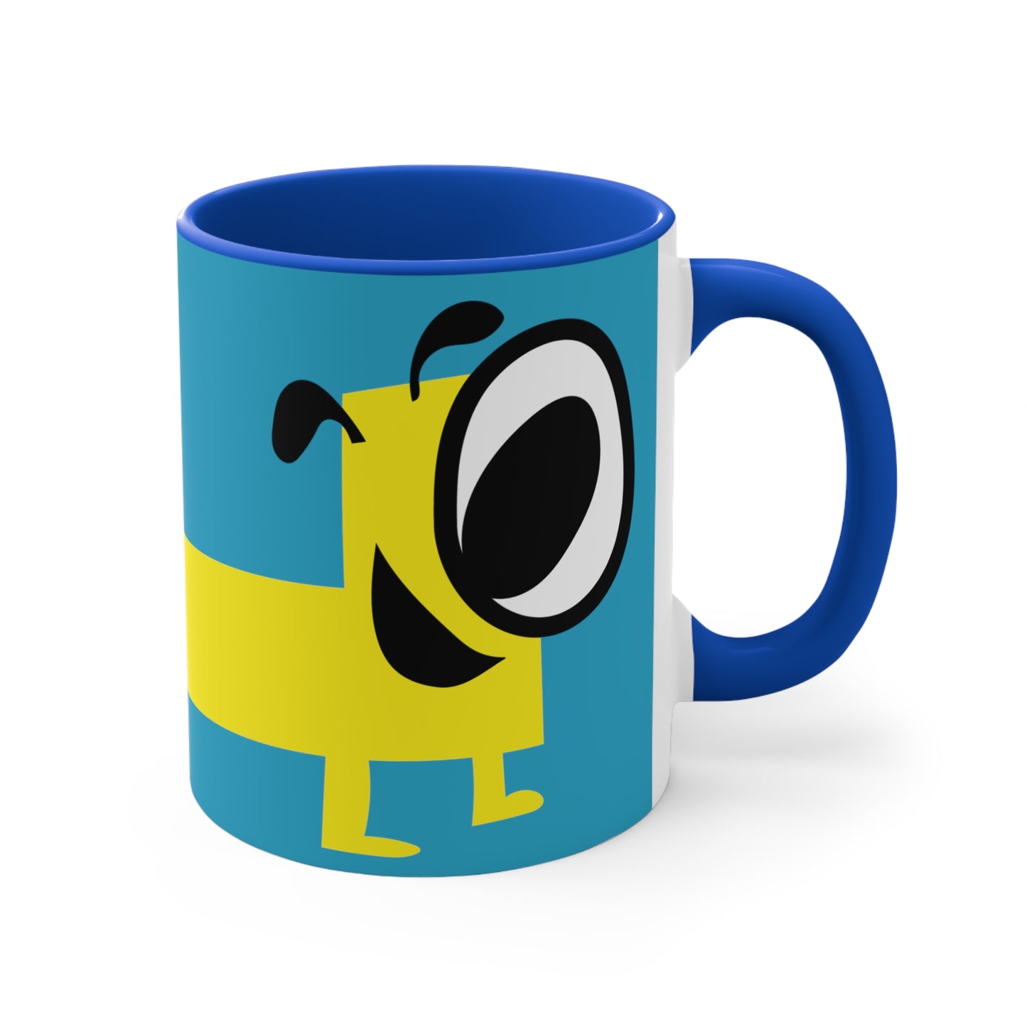 Yellow Happy Dog Colorful Accent Mugs, 11oz