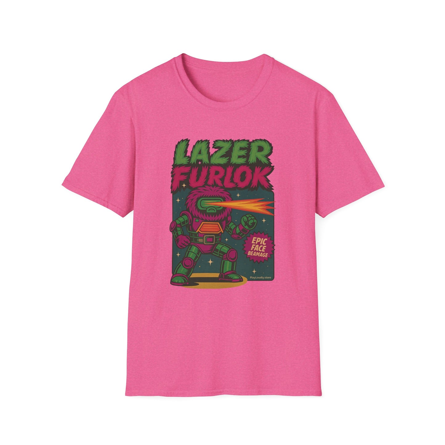 LAZER FURLOK - Epic Face Beamage Tee - Unisex Softstyle T-Shirt