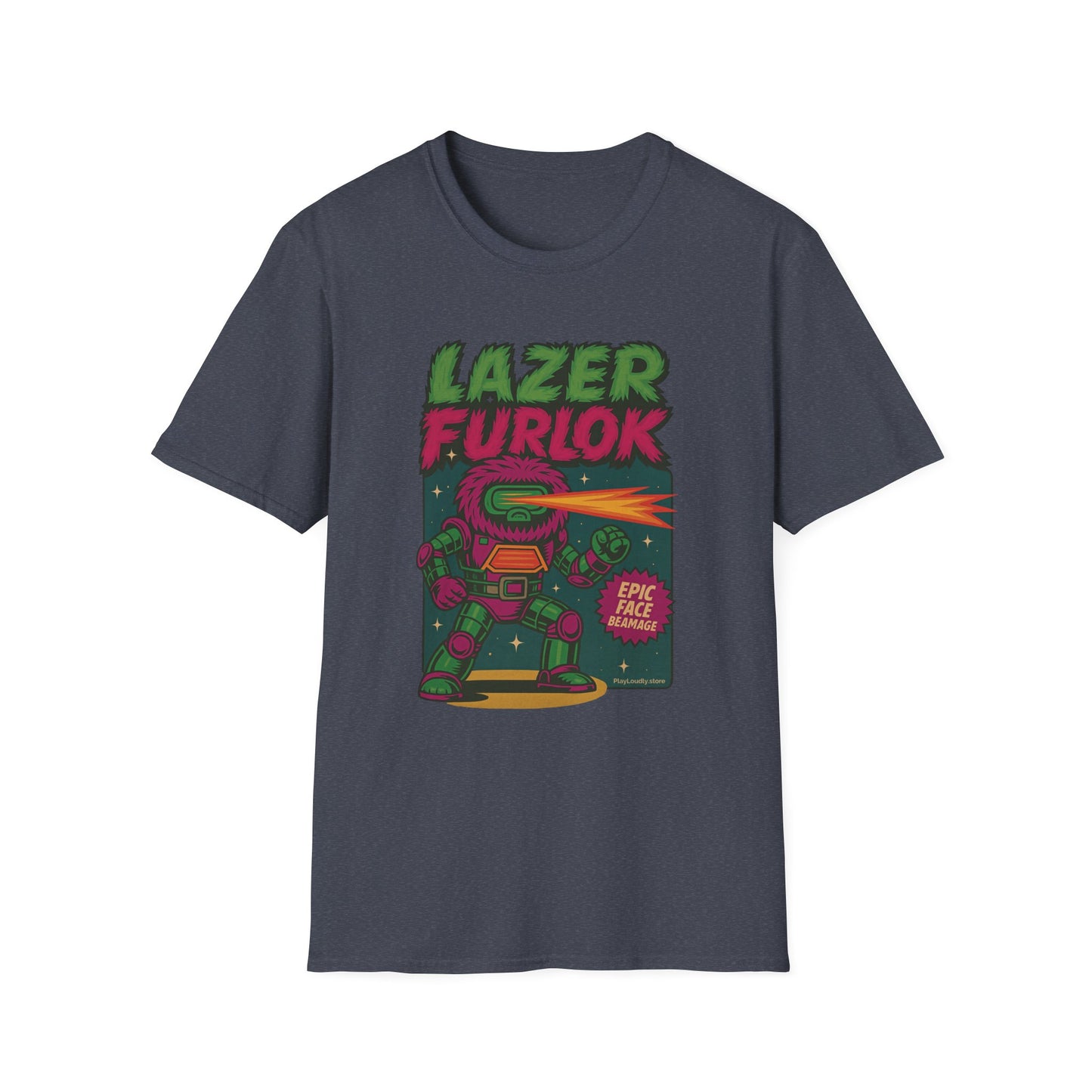 LAZER FURLOK - Epic Face Beamage Tee - Unisex Softstyle T-Shirt