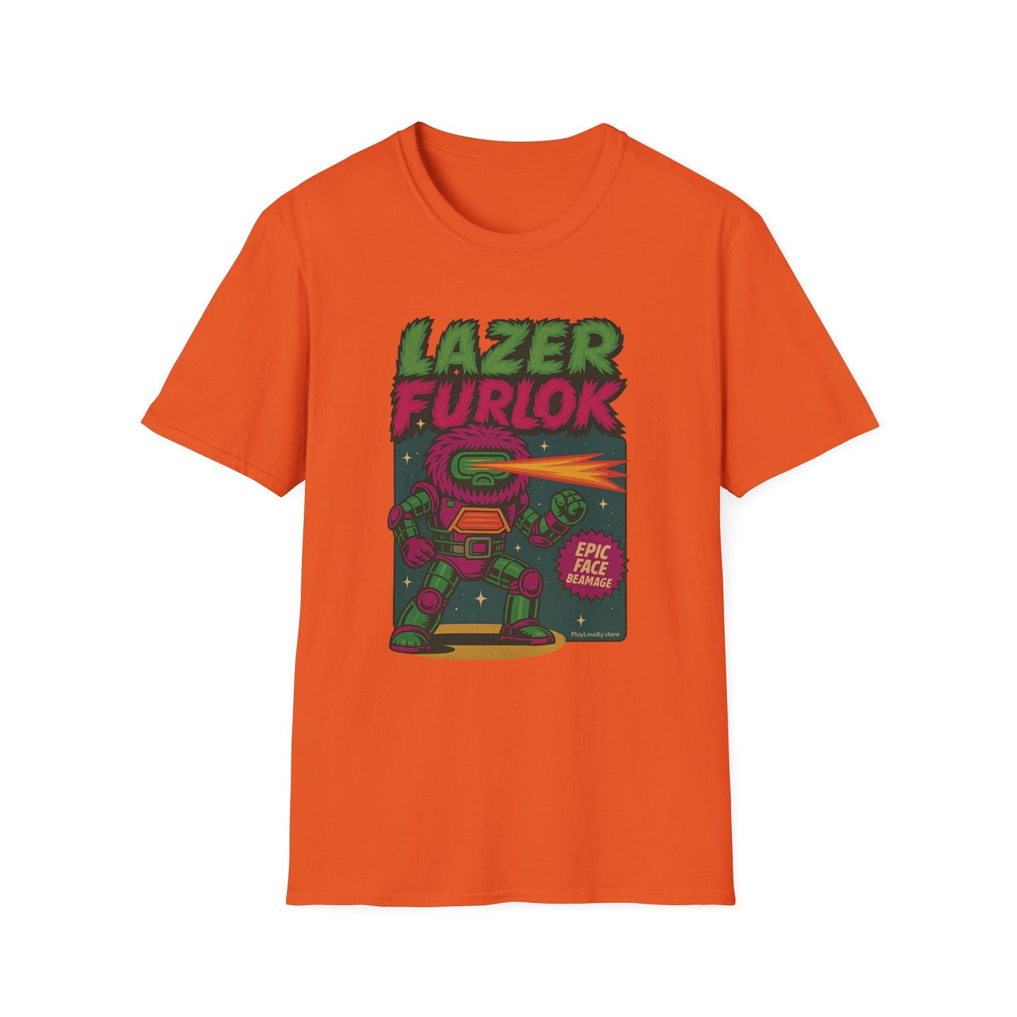 LAZER FURLOK - Epic Face Beamage Tee - Unisex Softstyle T-Shirt