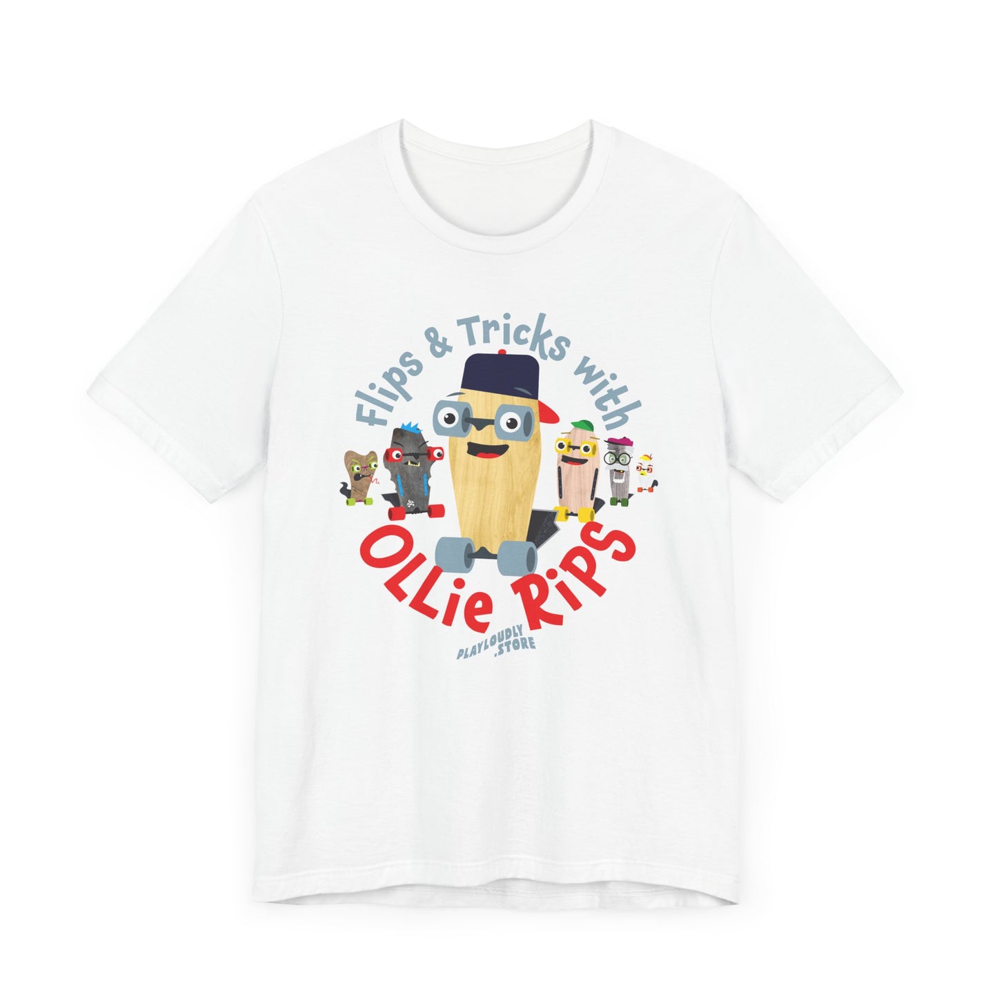 Flips & Tricks with Ollie Rips Unisex Jersey Short Sleeve Tee