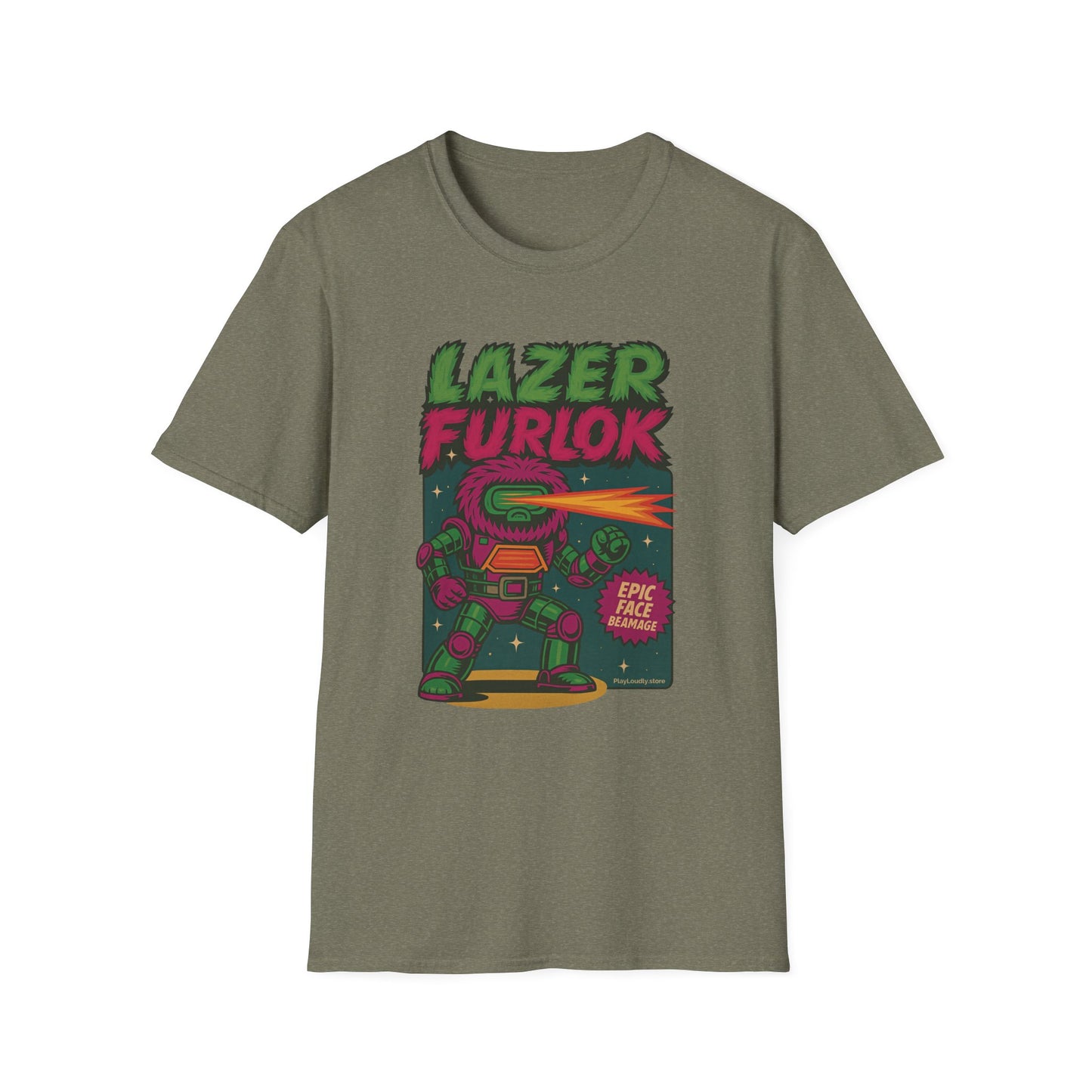 LAZER FURLOK - Epic Face Beamage Tee - Unisex Softstyle T-Shirt