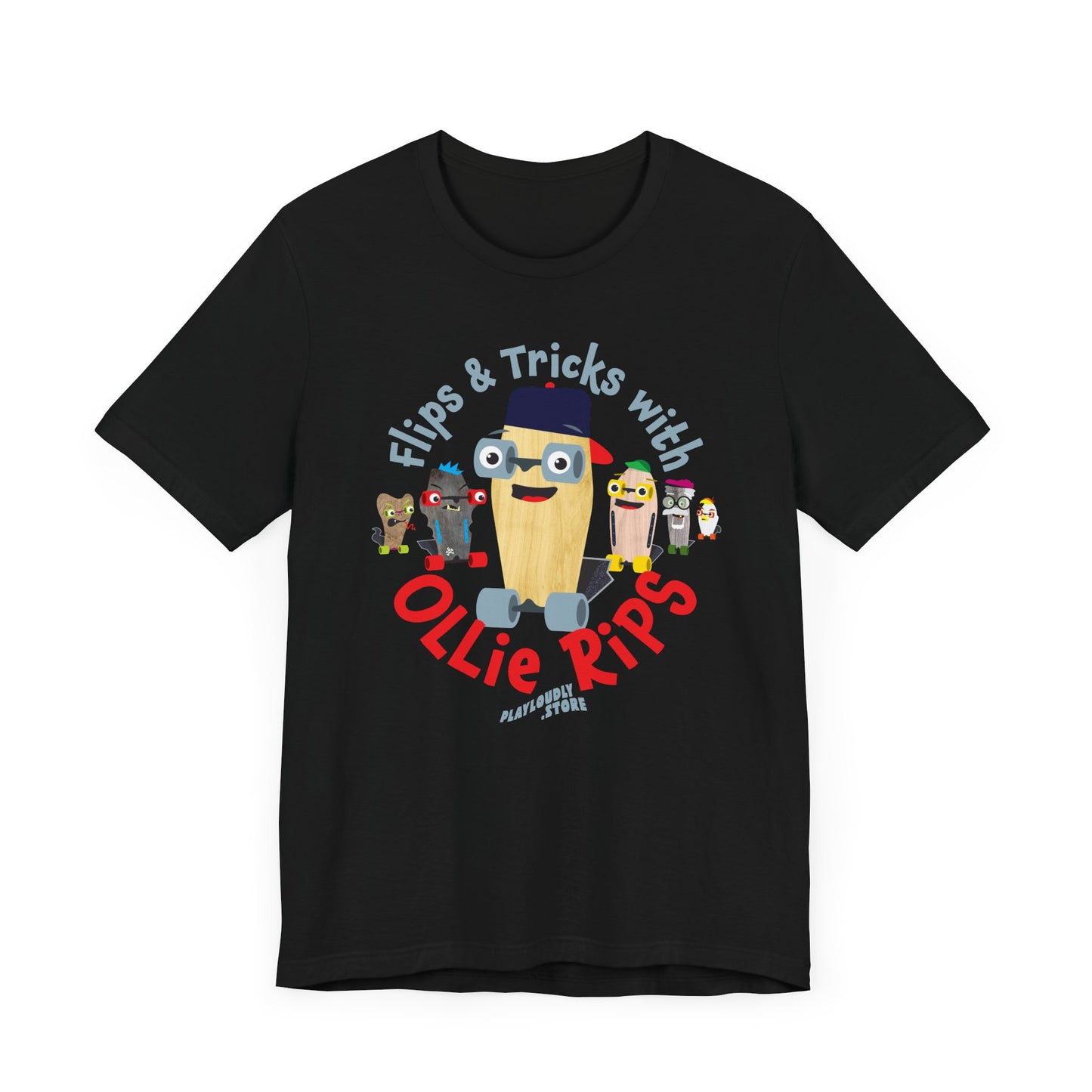 Flips & Tricks with Ollie Rips Unisex Jersey Short Sleeve Tee