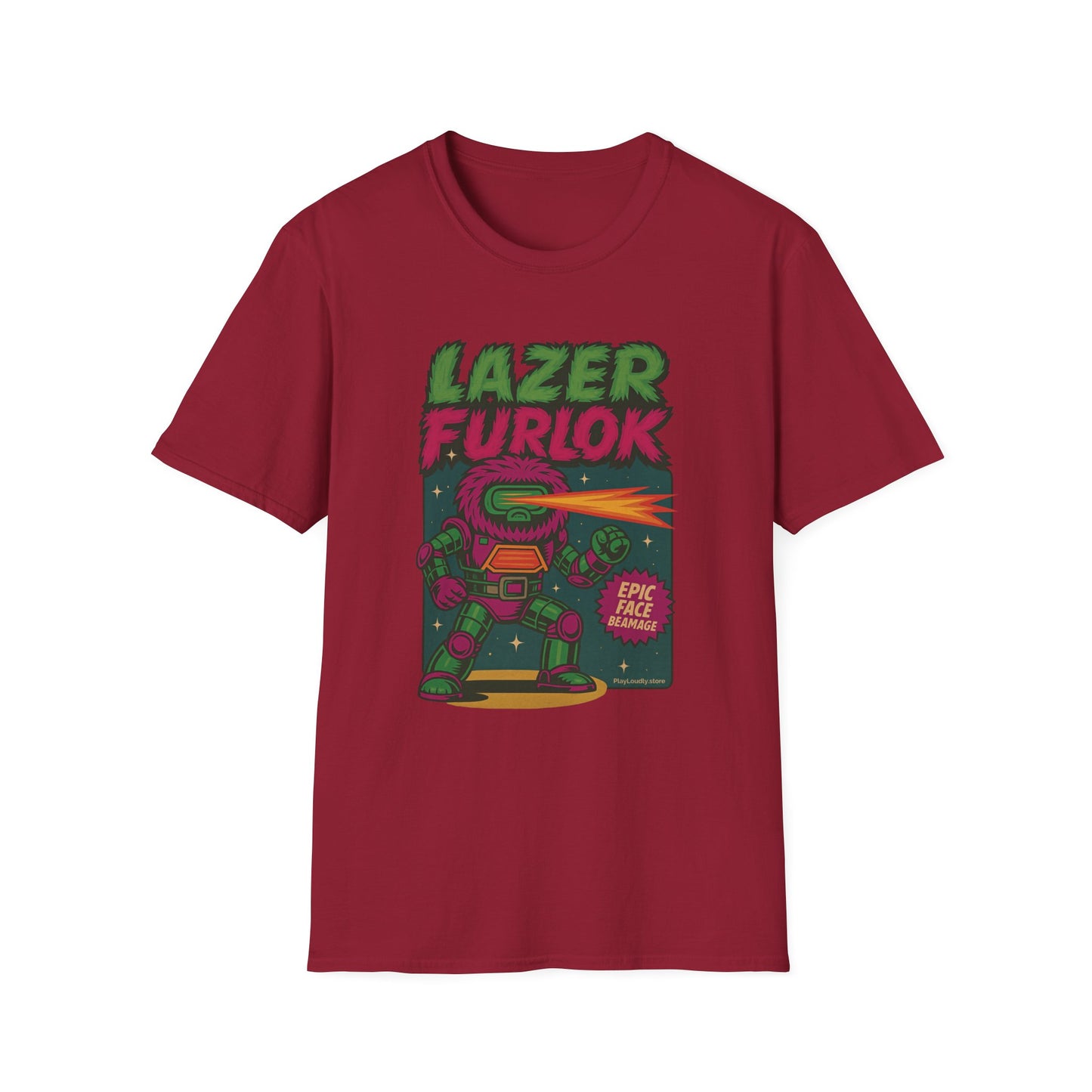 LAZER FURLOK - Epic Face Beamage Tee - Unisex Softstyle T-Shirt