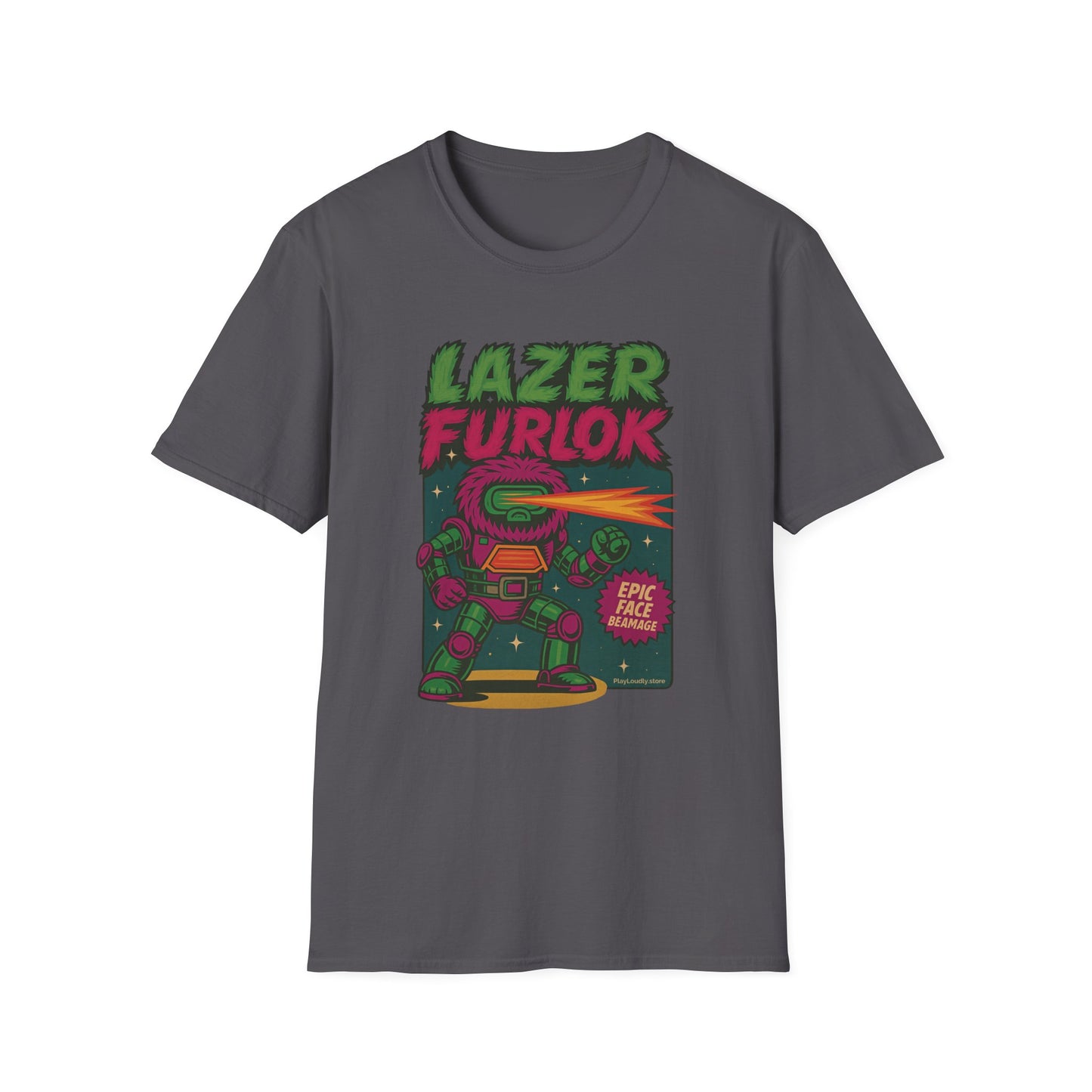 LAZER FURLOK - Epic Face Beamage Tee - Unisex Softstyle T-Shirt