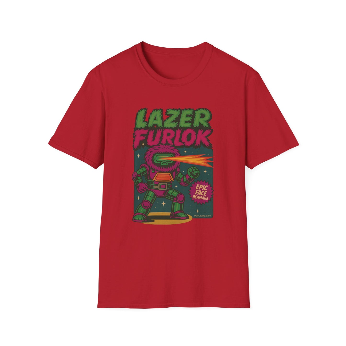 LAZER FURLOK - Epic Face Beamage Tee - Unisex Softstyle T-Shirt